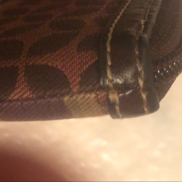 Fossil multicolor striped wristlet bag